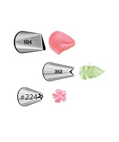 Set de 3 Douille Pétale 104, feuille 352, fleur 224 Wilton Set de 3 Douille Pétale 104, feuille 352, fleur 224 Wilton