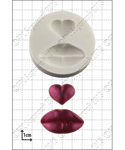 Moule Silicone Lèvres & Coeur FPC Sugarcraft Moule Silicone Lèvres & Coeur FPC Sugarcraft