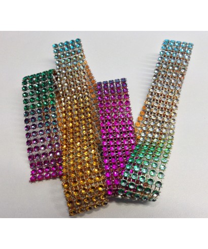 Bande de strass Multi Color 2,5 cm de haut Bande de strass Multi Color 2,5 cm de haut