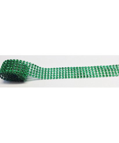 Bande de strass Vert 2,5 cm de haut