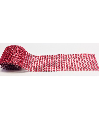 Bande de strass Rouge 4,5 cm de haut Bande de strass Rouge 4,5 cm de haut