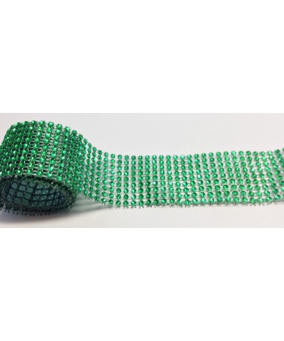 Bande de strass Vert 4,5 cm de haut