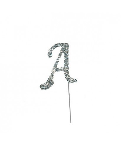Lettre A en diamant et Strass pour gâteaux Lettre A en diamant et Strass pour gâteaux