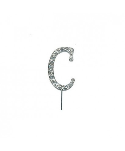 Lettre C en Diamant et Strass pour gâteaux Lettre C en Diamant et Strass pour gâteaux