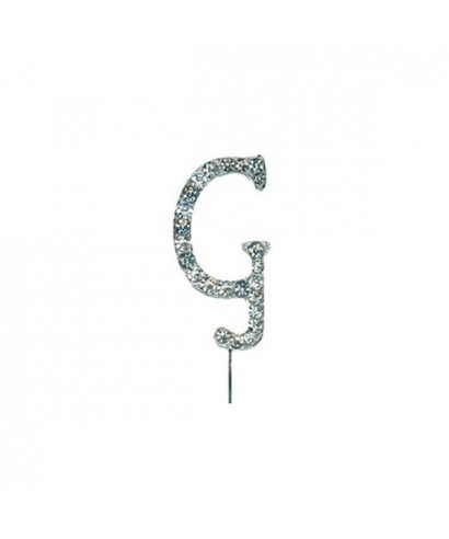 Lettre G en Diamant et Strass pour gâteaux Lettre G en Diamant et Strass pour gâteaux