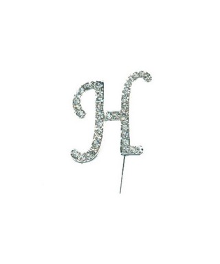 Lettre H en Diamant et Strass pour gâteaux