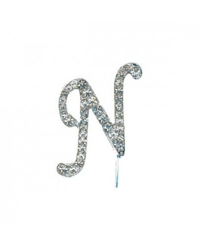 Lettre N en Diamant et Strass pour gâteaux Lettre N en Diamant et Strass pour gâteaux