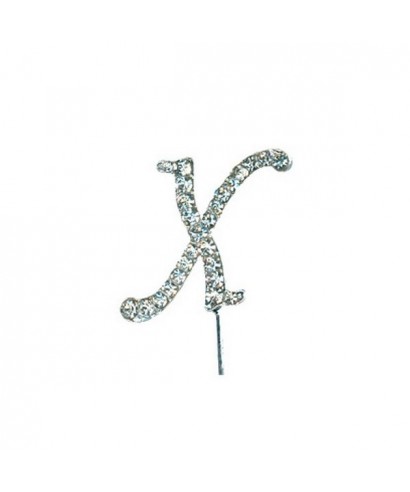 Lettre X en Diamant et Strass pour gâteaux Lettre X en Diamant et Strass pour gâteaux