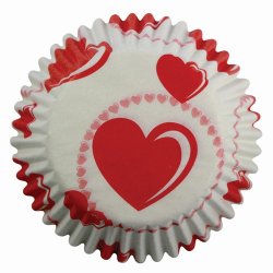 Caissettes à Cupcake cœurs rouges pk/60 PME