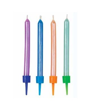 Bougies nacrées Multicolor set/10 Wilton