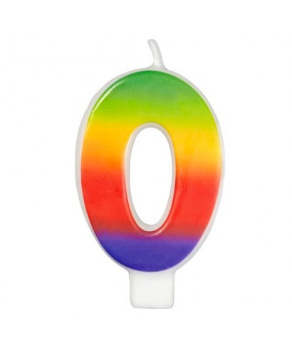 Bougie d'Anniversaire Arc-en-ciel chiffre 0 Wilton Bougie d'Anniversaire Arc-en-ciel chiffre 0 Wilton