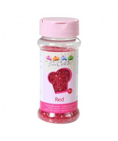 Sucre coloré Rouge 80g FunCakes Sucre coloré Rouge 80g FunCakes