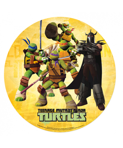 Disque en azyme Tortue Ninja fond orange Disque en azyme Tortue Ninja fond orange