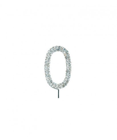 Chiffre 0 en Diamant et Strass pour gâteaux Chiffre 0 en Diamant et Strass pour gâteaux