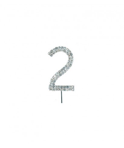 Chiffre Deux en Diamant et Strass pour gâteaux Chiffre Deux en Diamant et Strass pour gâteaux