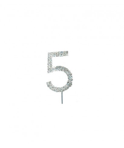 Chiffre Cinq en Diamant et Strass pour gâteaux Chiffre Cinq en Diamant et Strass pour gâteaux