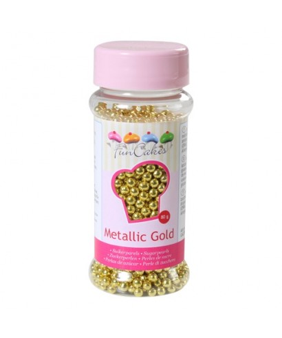 Perle de Sucre Or métallique 80g FunCakes Perle de Sucre Or métallique 80g FunCakes