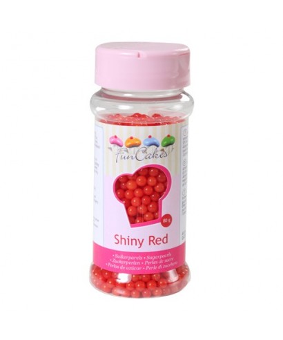 Perle de Sucre Rouge brillant 80g FunCakes Perle de Sucre Rouge brillant 80g FunCakes