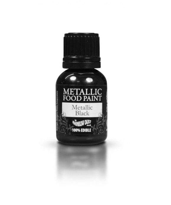 Peinture métallique Noir 25ml Rainbow Dust Peinture métallique Noir 25ml Rainbow Dust