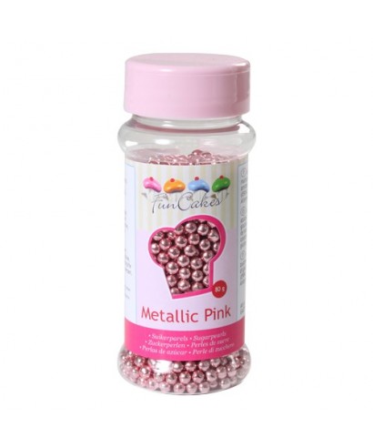 Perle de Sucre Rose métallique 80 gr FunCakes Perle de Sucre Rose métallique 80 gr FunCakes