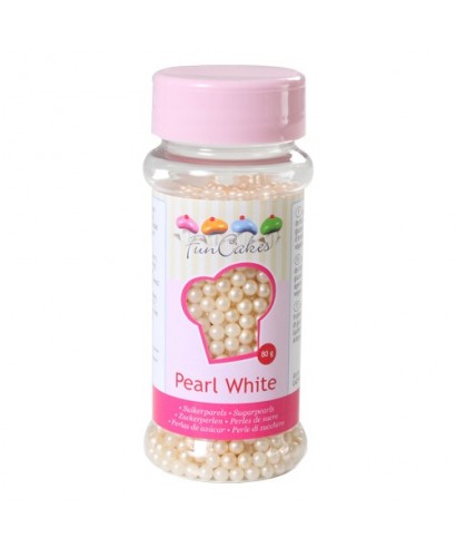 Perle de Sucre Blanc nacré 80 gr FunCakes Perle de Sucre Blanc nacré 80 gr FunCakes