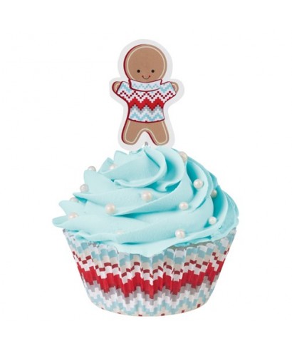 Décoration cupcakes Bonhomme de pain d'épice pk/24 Wilton Décoration cupcakes Bonhomme de pain d'épice pk/24 Wilton