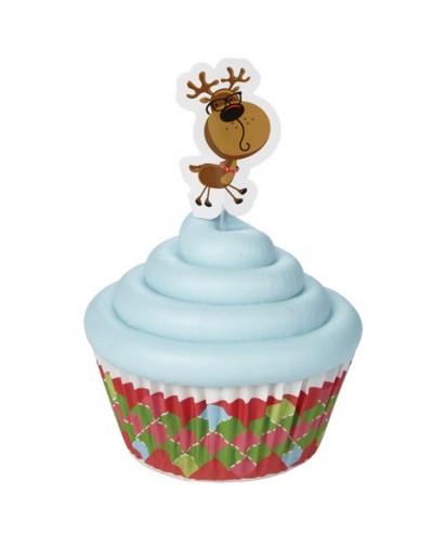 Caissettes à cupcakes Rennes amusants pk/24 Wilton Caissettes à cupcakes Rennes amusants pk/24 Wilton