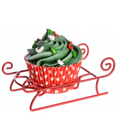 Présentoir à Cupcake en métal traineau de Noël Modécor