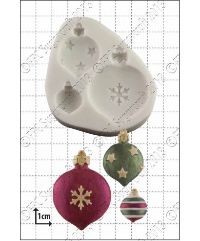 Moule Silicone Boules de Noël FPC Sugarcraft Moule Silicone Boules de Noël FPC Sugarcraft