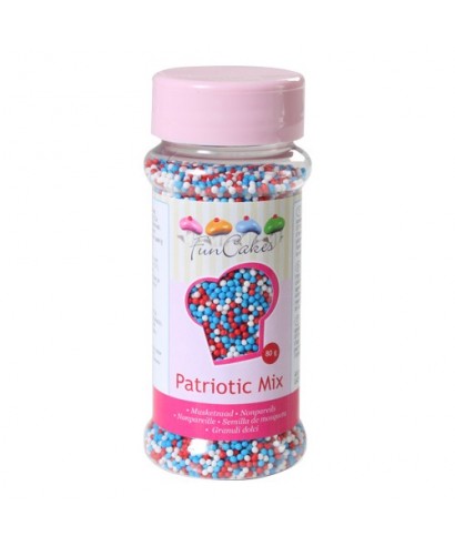 Nonpareils Rouge, blanc, bleu 80g FunCakes Nonpareils Rouge, blanc, bleu 80g FunCakes