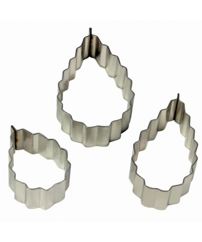 Emporte-pièce métal Rose feuille dentelée set/3 PME Emporte-pièce métal Rose feuille dentelée set/3 PME