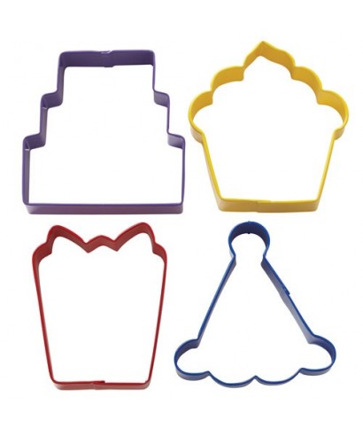 Emporte-pièce métal thème Fête set/4 Wilton