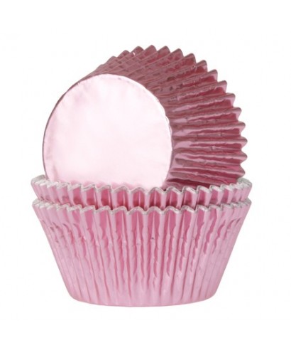 Caissette cupcake rose bébé métallisé pk/24 HoM
