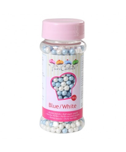 perles au cœur tendre bleues et blanches 60g FunCakes perles au cœur tendre bleues et blanches 60g FunCakes