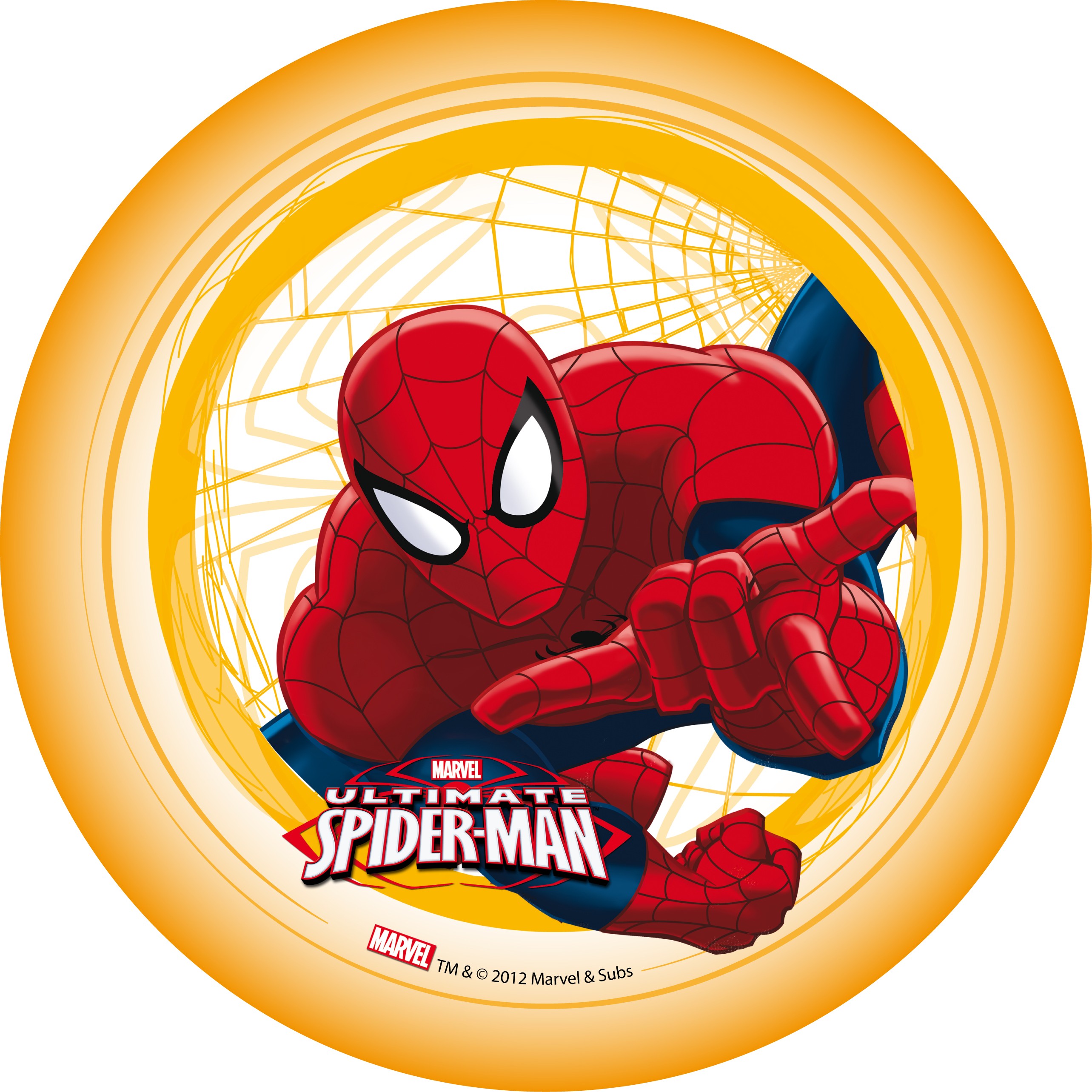 Disque Azyme Spiderman Et Sa Toile D Araignee Cadre Jaune Marvel A