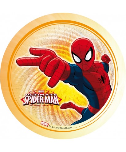Disque azyme Spiderman fond orange Marvel Disque azyme Spiderman fond orange Marvel