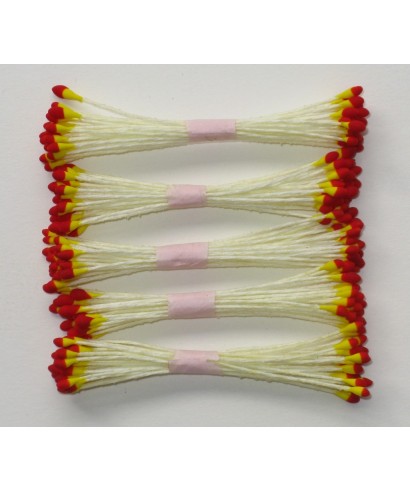 Étamines jaune et rouge mat set/250 Étamines jaune et rouge mat set/250