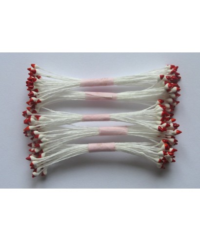 Étamines blanche et rouge à pointe set/250 Étamines blanche et rouge à pointe set/250