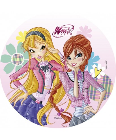 Disque pâtes à sucre Winx Flora et Stella Disque pâtes à sucre Winx Flora et Stella