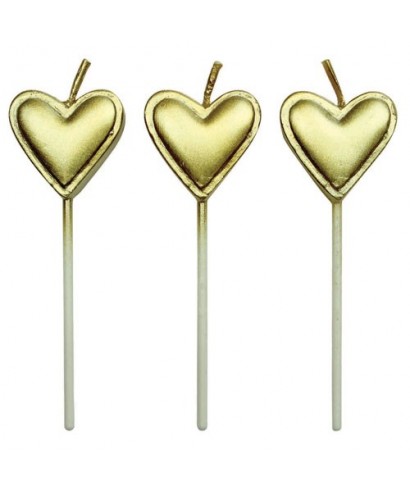 Bougie Coeur or Set/8 PME Bougie Coeur or Set/8 PME