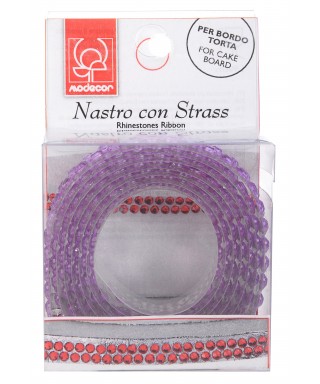 Ruban Avec Strass Adhesifs 90 Cm Violet