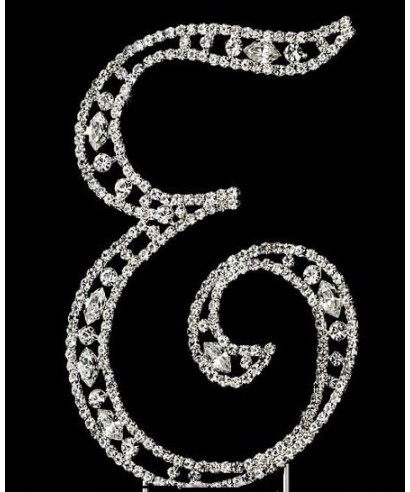 Lettre E En Diamant Et Cristal Pour Gateaux A 9 90