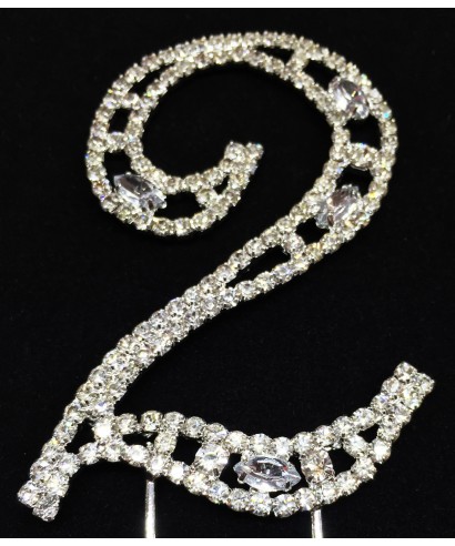 Chiffre 2 en Diamant et Cristal pour gâteaux Chiffre 2 en Diamant et Cristal pour gâteaux