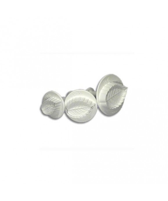 Emporte-pièce poussoir Feuille de Rose set/3 Emporte-pièce poussoir Feuille de Rose set/3