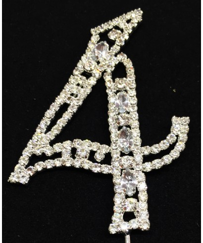 Chiffre 4 en Diamant et Cristal pour gâteaux Chiffre 4 en Diamant et Cristal pour gâteaux