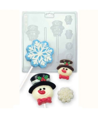 Moule Candy Mold bonhommes de neige et des flocons de neige PME Moule Candy Mold bonhommes de neige et des flocons de neige PME