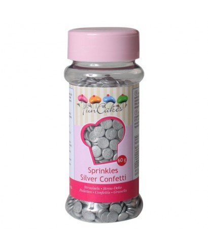 Confetti Argent en sucre de FunCakes Confetti Argent en sucre de FunCakes