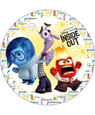 Disque pâte à sucre Peur, Colère et Tristesse Vice Versa Disney