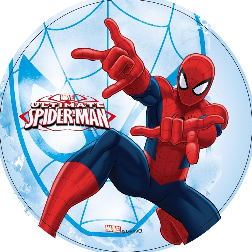 Disque Azyme Spiderman Toile D Araignee Fond Bleu Marvel A 3 50