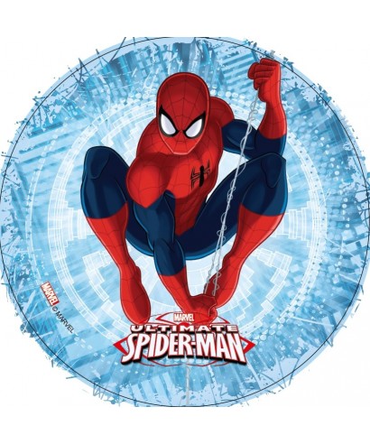 Disque azyme Spiderman fond bleu électrique Marvel Disque azyme Spiderman fond bleu électrique Marvel